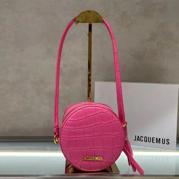 Jacquemus pink leather shoulder bag, 11.5X15.5X15.5cm - Picture 2 of 9